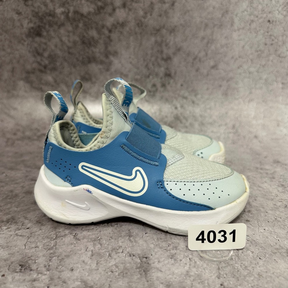 Nike Flex Runner 3 Kids Size 9C Blue White Slip On Athletic Sneakers FN1449-402